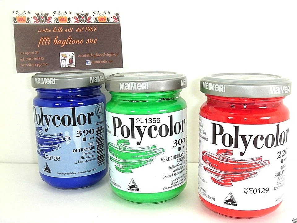 POLYCOLOR ACRILICO MAIMERI KIT 10 COLORI ML140 TUTTI COLORI DISPONIBILI - Immagine 3 di 3