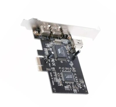 PCI-e Firewire Karte IEEE 1394A 1X 4 Ports (3+1) 6 Pin auf 4 Pin Kabel enthalten