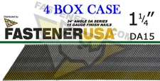 DA15 15 Gauge BRITE Angled Finish Nails 34 Degree 1 1/4" (4M ct) (Case of 4)