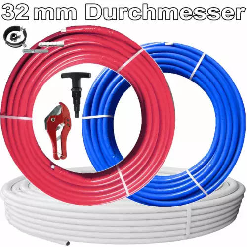 32x3mm Mehrschichtverbundrohr alle Sorten/Längen rot blau unisoliert Rollenware