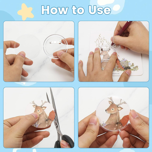 30 Stück Buttons Anstecker Selber Machen, Transparente Acryl Button Abzeichen mi - Bild 5 von 7
