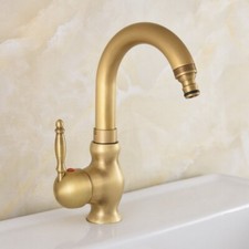 Antique Brass 360 Swivel Bathroom Basin Faucet Single Handle Sink Mixer Taps