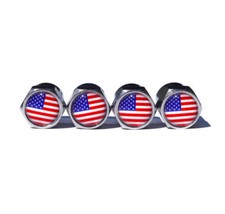American Flag Usa Tire Valve Stem Caps - Set Of Four - Fits On All Vehicles American Flag Usa Tire Valve Stem Caps - Set Of Four - Fits On All Vehicles