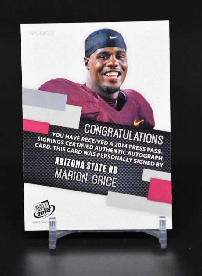 2014 Press Pass Marion Grice Rookie On Card Auto Arizona State Sun Devils - Image 2 of 2
