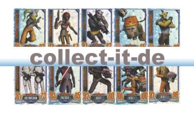Topps Star Wars Rebel Attax - 10 Star Wars Glitzer-Karten (zufällige Wahl)
