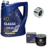 MotoröL ÖLfilter SM158 10W40 5Liter + ÖLablassschraube FüR Fiat Ducato Lancia