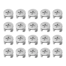 20 Pcs Silver 3-in-1 Eccentric Wheels Cam Lock Nut Joint Connector Locking Nu...