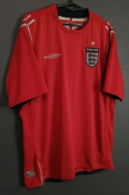 MEN'S UMBRO ENGLAND NATIONAL 2004/2006 AWAY SOCCER FOOTBALL SHIRT