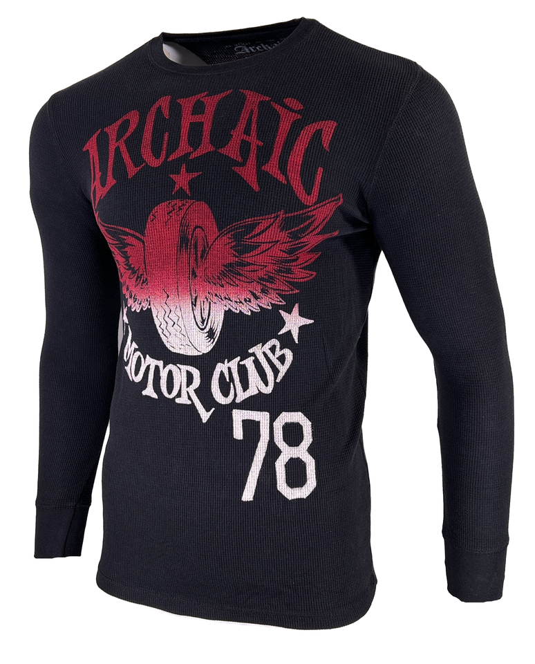 Affliction Men's T-Shirt Archaic By Affliction Men's T-Shirt - "Flying Racers" Wings Tattoo Design In Sizes S-4XL Flying Racers Wings Tattoo Biker