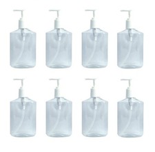 8 Bottles 8 oz Clear Lotion Dispenser with pump 6"H x 3"W x 1-1/2" diameter NEW