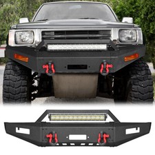 Heavy Steel Front Bumper Wwinch Plate Led Lights For 1989-1995 Toyota Pickup
