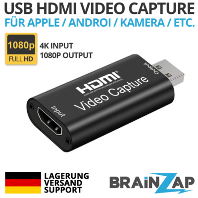 1080P 4K HDMI Videoaufnahme Adapter Screen Video Capture Card Recorder USB 2.0