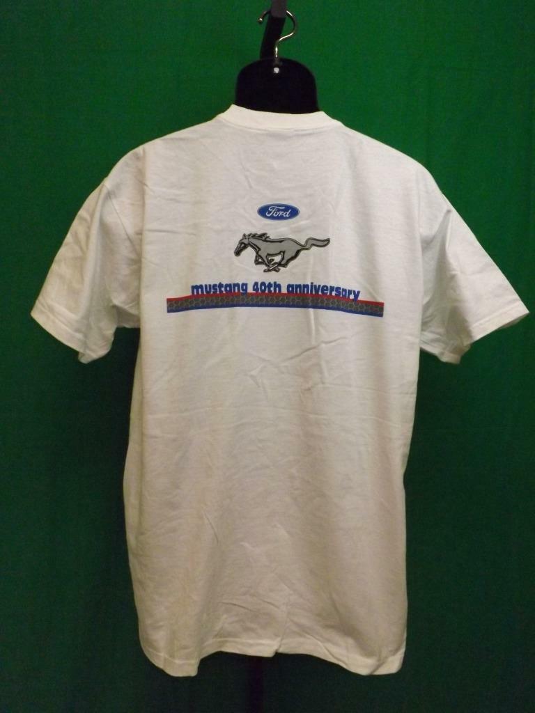 PONY Camicia uomo Ford Mustang "dal 1964" taglia L grande bianca 2 lati nuova