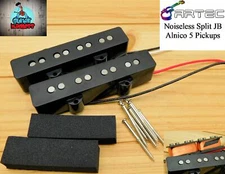 Artec Split Jazz Bass Noiseless Alnico 5 Pickup Set HOT! 11k / 13k