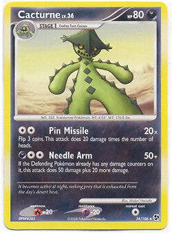 Pokemon Great Encounters  34/106 Cacturne Card