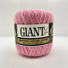 Giant Mercerized Cotton Yarn Pink 500 Yards Size 10
