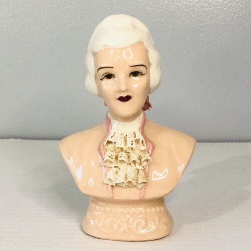 vintage porcelain victorian style head bust lace detail 6 inches tall as is  - Photo 1 sur 14