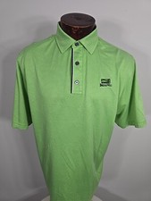 Footjoy Mens L Green White Black Short Sleeve Golf Polo Shirt