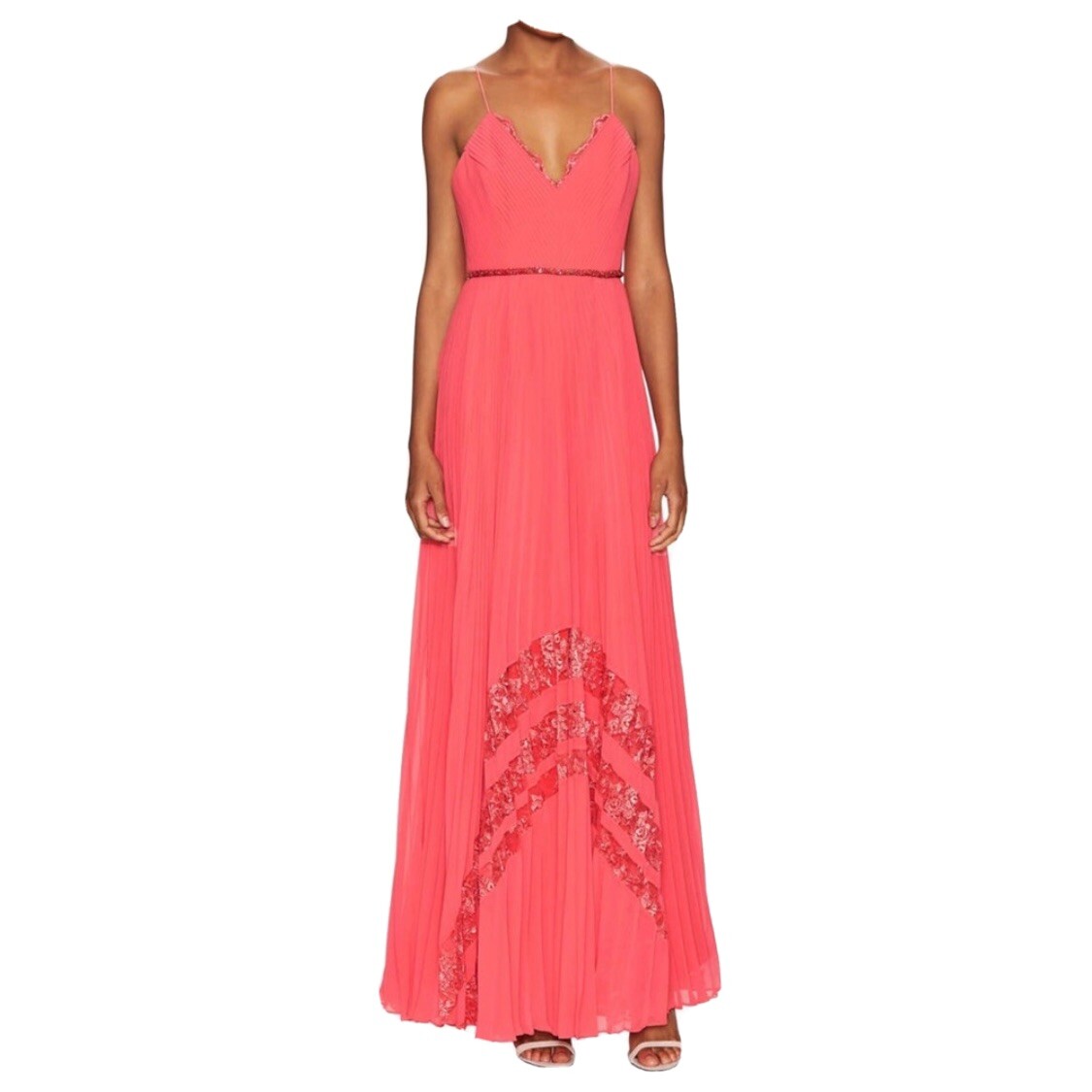 badgley mischka pleated dress Badgley Mischka Ruffle Bodice Mermaid Gown, Size: 10 in Orchid