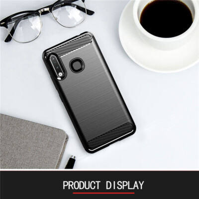 For Samsung Galaxy A30 A70 A50 5G Carbon Fiber Silicone Rubber Phone Cover Case