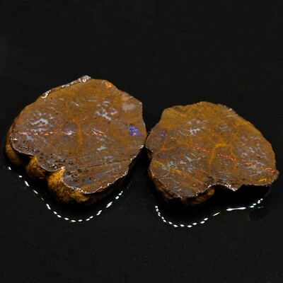 Light Australian Color Slash Boulder Opal Split