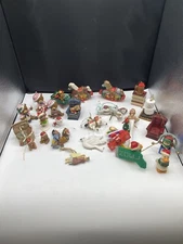 Vintage Assorted Lot of 26 Plastic Christmas Ornaments
