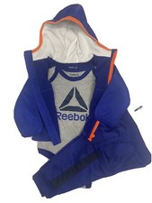 REEBOK NWT Infant 3 PIECE JOGGER SET BLUE/Gray/orang SIZES AVAILABLE 6-9 MONTHS