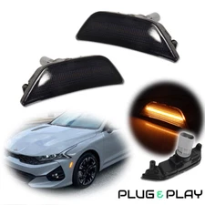 2X Smoked Front Bumper LED Side Marker Light Lamp Reflector For 2021-2024 Kia K5