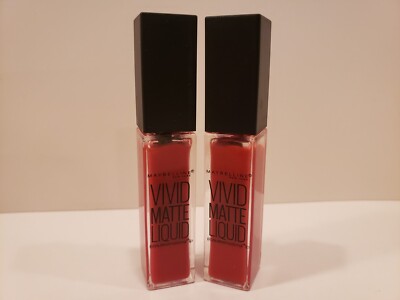 Maybelline~ Lot of 2 Vivid Matte Liquid ~ #35 Rebel Red ~ NEW