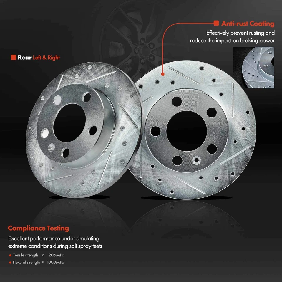 Задний боковой перфорированный тормозной ротор для Volkswagen Golf Jetta Beetle Golf City Audi TT - Изображение 2 из 4