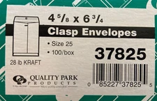 Kraft Clasp Envelopes, 100 Per Box Size 25 Quality Park 37825 ￼ 4 5/8” X 6 3/4”