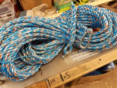 ANCHOR ROPE 150FT 10mm WITH SNAP HOOK & SHACKLE BOAT DOCK LINE MOORING ...