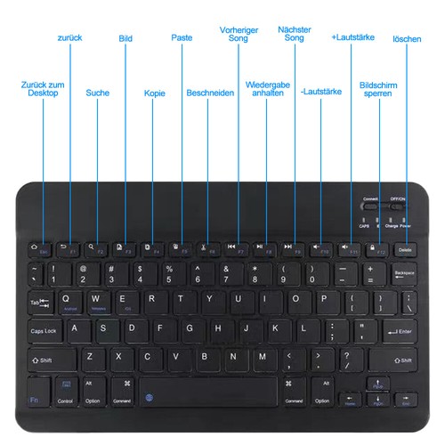 Deutsche Wireless Tastatur kabellos Keyboard Inkl. Funk Maus Für PC Handy Tablet - Bild 7 von 33