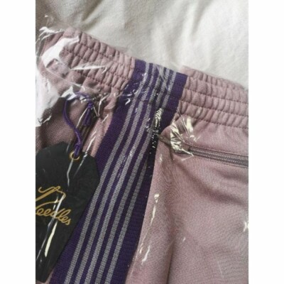 NEEDLES Track Pants Zipped Straight Taupe x Purple lines Size-M