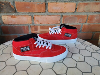 Men Size 8 VANS Skate Half Cab Red White Rare Classic Color