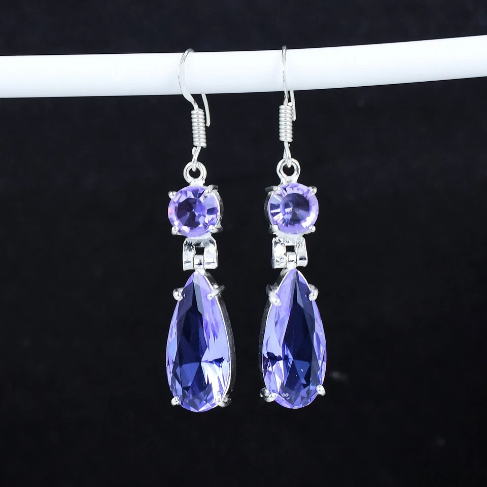 Pierre Précieuse Tanzanite Fait à la Main 925 Argent Sterling D Birthday Cadeaux - Photo 4/4