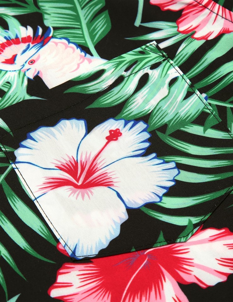 COOFANDY Shirts for Men Short Sleeve Mens Floral Hawaiian Shirt Casual