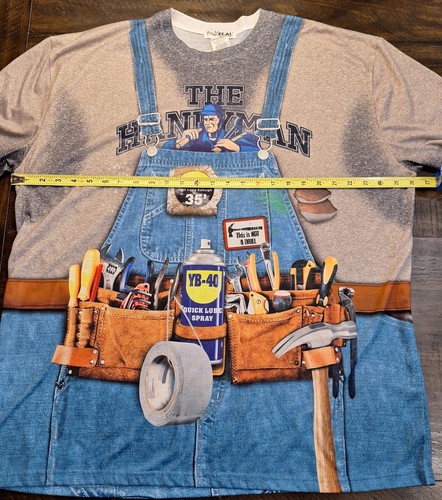 FauxReal Handyman Novelty Short Sleeve T-Shirt Men's Sz XXL - Picture 9 of 11