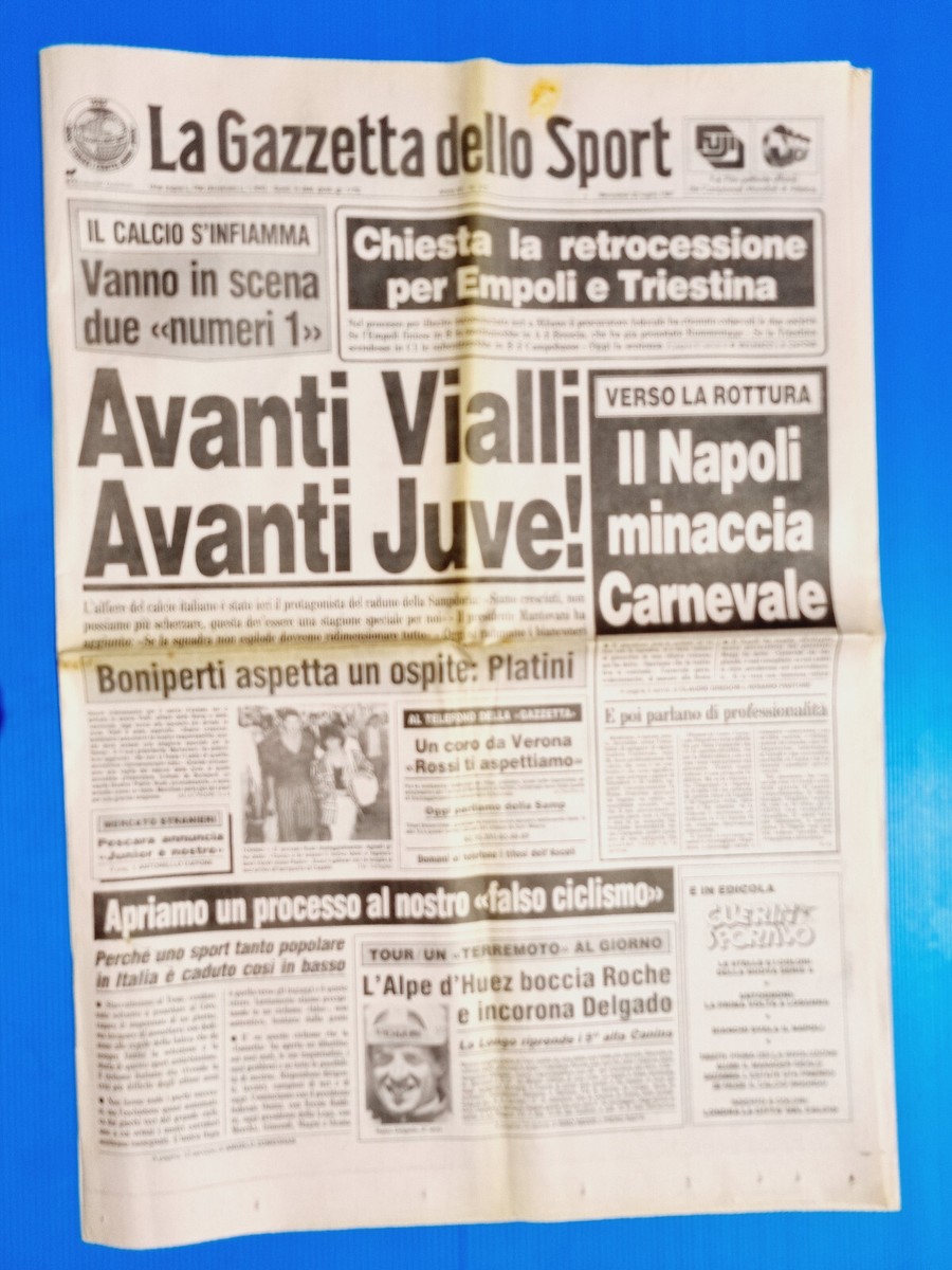Gazzetta dello Sport 22 May 1987 Tricella-De Agostini-Juventus