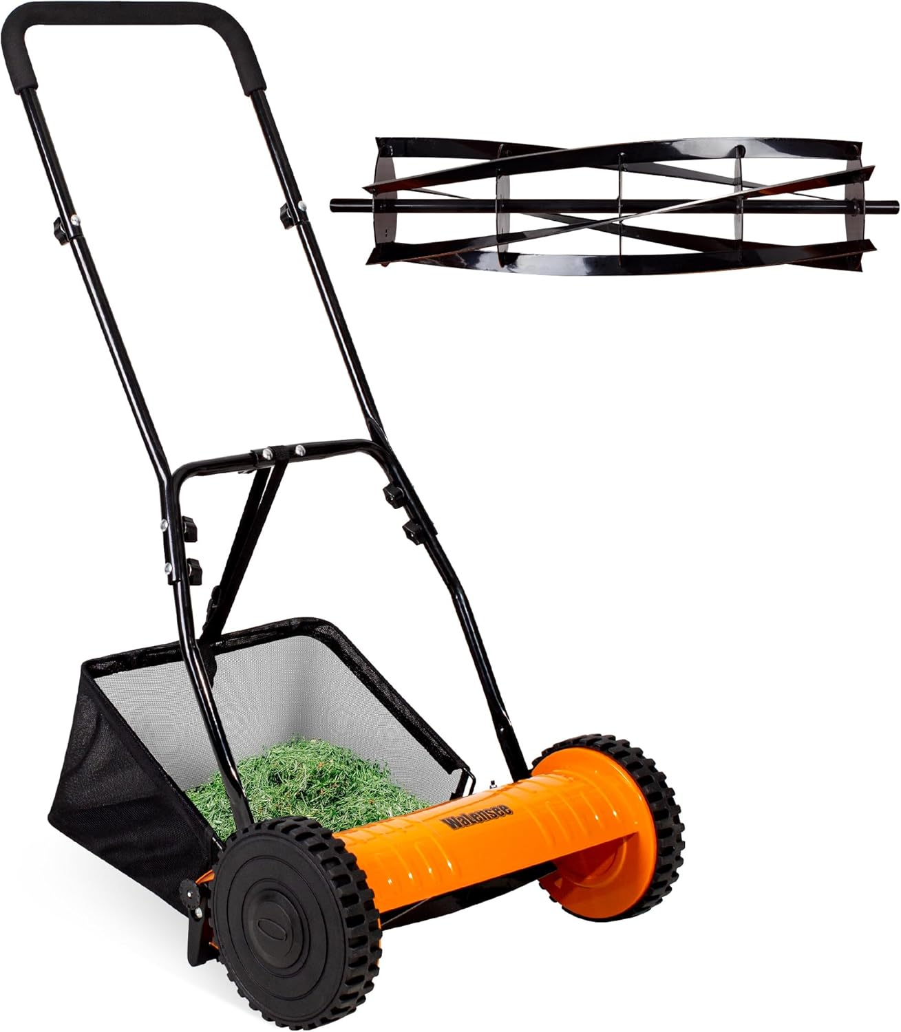 14-Inch Cordless Manual Push Reel Lawn Mower with 5 Blades