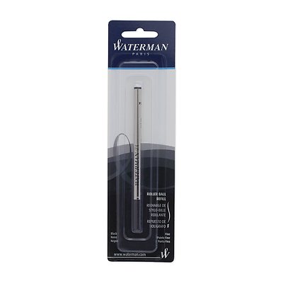 Waterman  Rollerball Refill Black Fine Pt New In Pack