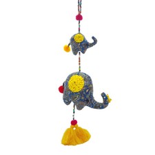Elephent Twin Mobile fabric feather Handmade Fancy Animal Decor DIY Colorful 2