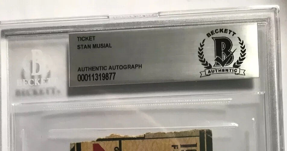 Boleto exitoso firmado por Stan Musial 1946 SERIE MUNDIAL GM 4 CARDINALS vs Red Sox Bas⚾️ Foto 4 de 4