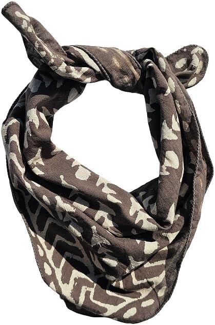Handmade Bohemian Cotton Bandana with Block Print Design  