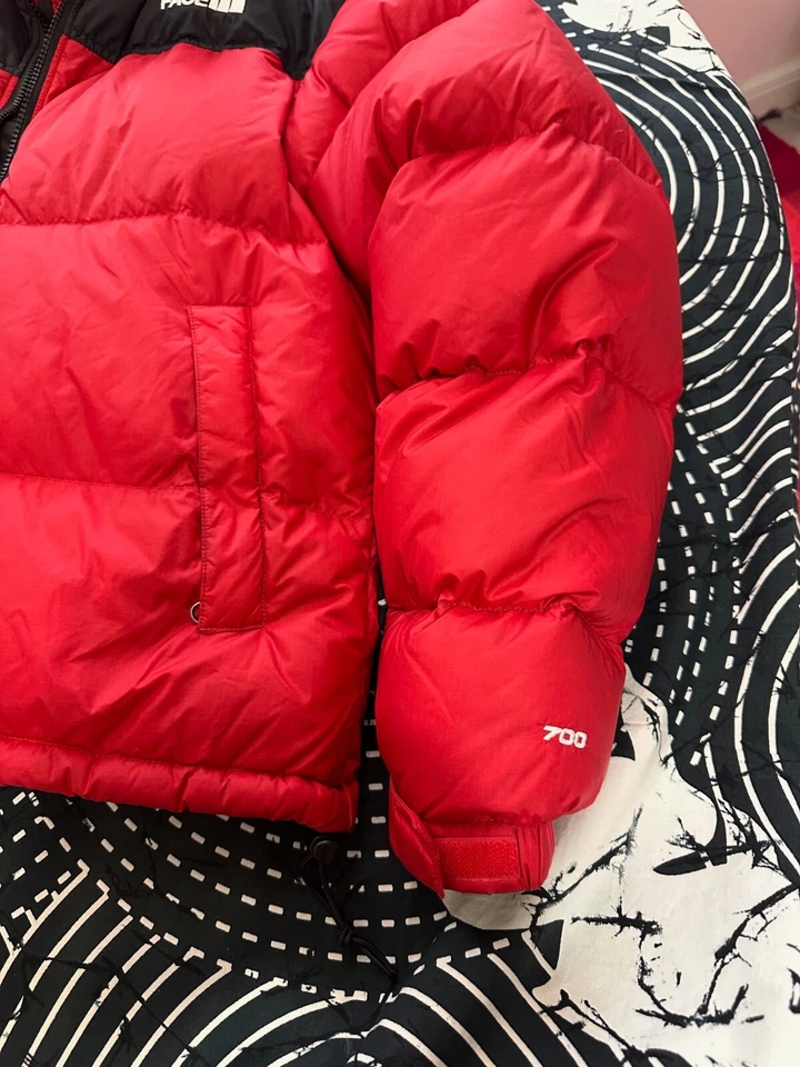 North Face 1996 Retro Nuptse Jacket Red And Dark Grey Mens size S - Image 3 of 4