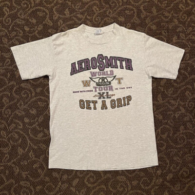 Men s 90 s Aerosmith Get A Grip Tour T-Shirt Size Large Single Stitch USA Made L