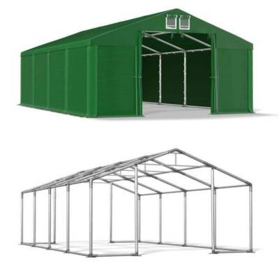 4x8 Ganzjähriges Lagerzelt Weidezelt Garagenzelt 8x4 Grün DasCompany PVC W