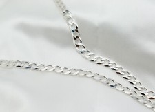 Solid 925 Sterling Silver Curb Cuban Link Chain Necklace 5mm - Made in Italy