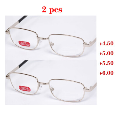 2 Stück Lesebrille Dioptrien +4.5 +5.0 +5.5 +6.0 Stärke Brillen Lesen Sehhilfe