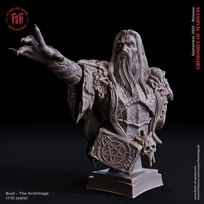 Archmage Bust by Flesh of Gods | D&D | DnD | Print on Demand